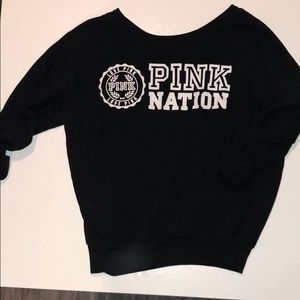 PINK Nation Black Long-sleeve Comfy Top, size XS